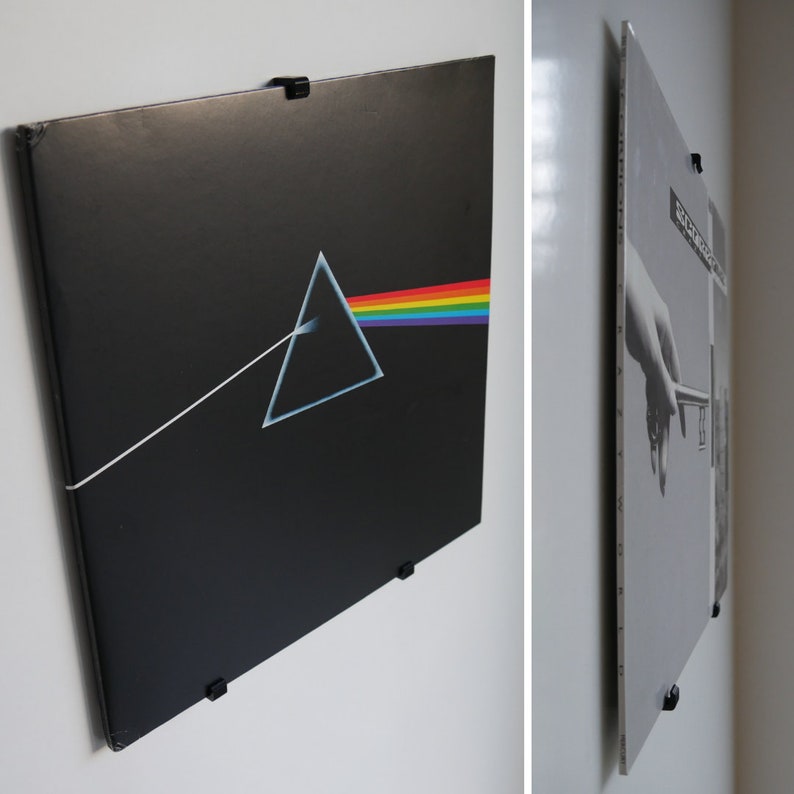Vinyl record shelf adhesive Wall mount formwork panels without drilling Album display Record shelf Album wall mount image 1