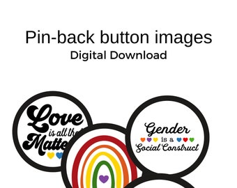 2.25 inch circles - Pride Button images - Circle images - Printable download-instant download