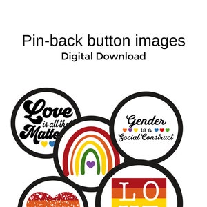 2.25 inch circles - Pride Button images - Circle images - Printable download-instant download