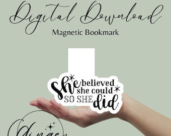 Magnetic Bookmark Instant Download, bookish merch, cute bookmarks, bookworm gift, reading bookmark, bibliophile, book accessories