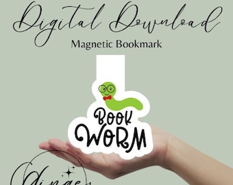 Magnetic Bookmark Instant Download, bookish merch, cute bookmarks, bookworm gift, reading bookmark, bibliophile, book accessories