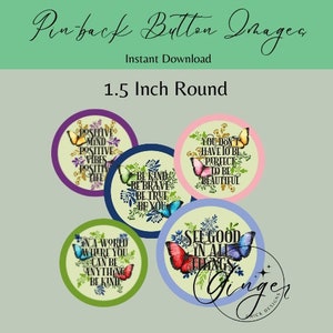 1.5 inch circles - Inspirational Button images - Circle images - Printable download-instant download