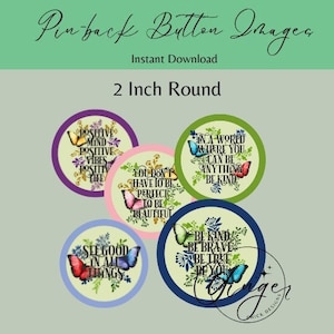 2 inch circles - Inspirational Button images - Circle images - Printable download-instant download