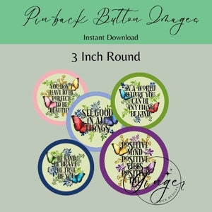 3 inch circles - Inspirational Button images - Circle images - Printable download-instant download