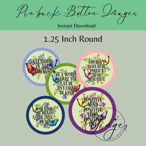 1.25 inch circles - Inspirational Button images - Circle images - Printable download-instant download