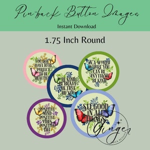 1.75 inch circles - Inspirational Button images - Circle images - Printable download-instant download
