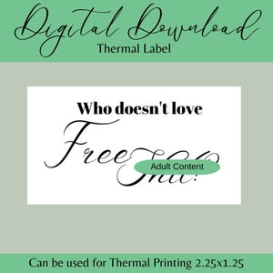 Gratis Sh!t Thermal Label, bedanksticker, kleine bedrijven, digitale stickers, thermische stickers, freebie-stickers, verpakkingslabels