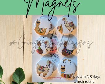 Llamas Button Magnets