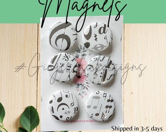 Music Notes Button Magnets