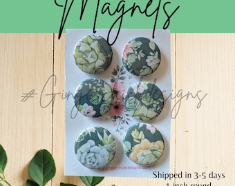 Succulents Button Magnets