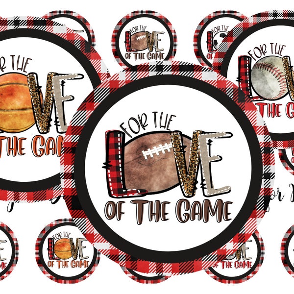 Love of the Game BCI-Bottle cap images - 1 inch circles - Circle images - Printable download-instant download-hair bow image