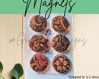 70s Wallpaper Button Magnets