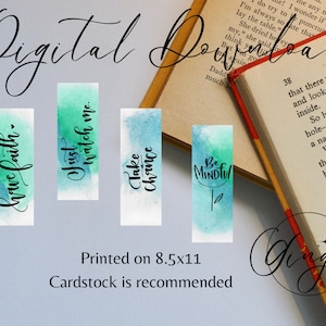 Be Mindful - digital bookmark, digital download, book lovers, reading, inspirational