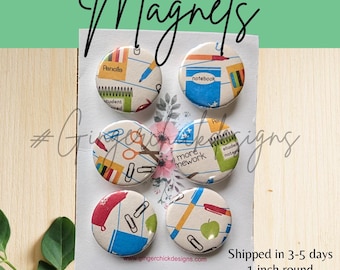 Back to School Button Magnets