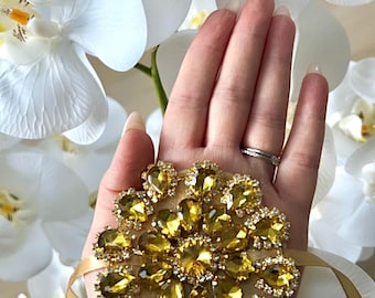 Emballage pour les mains en cristal doré - Emballage de mariée afghan au henné, accessoire Mehndi
