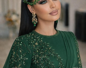 Coiffure de mariée Cristal scintillant strass Nikah Accessoire de cheveux de mariage Mariée afghane