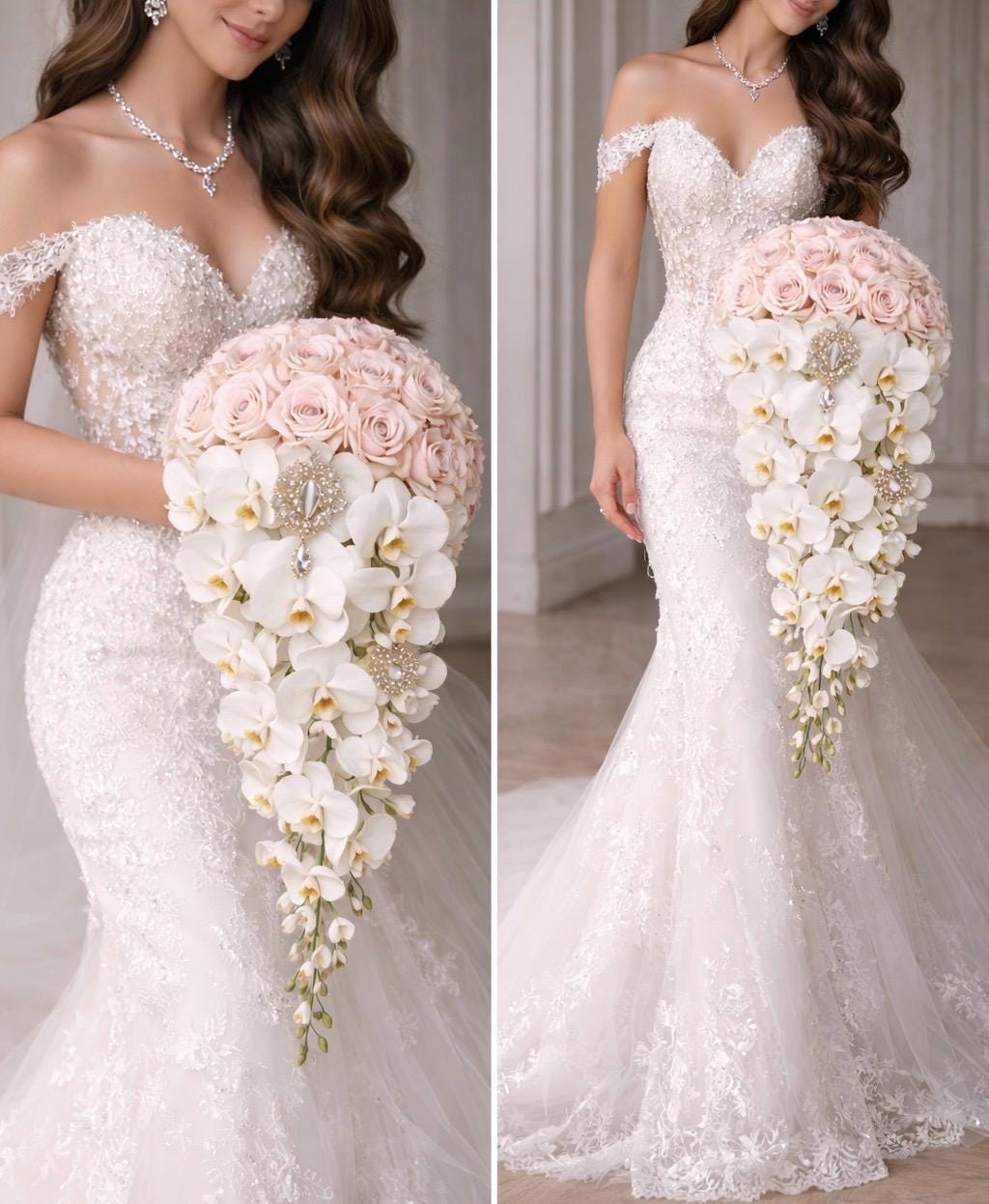Orchid Rose Bridal Bouquet