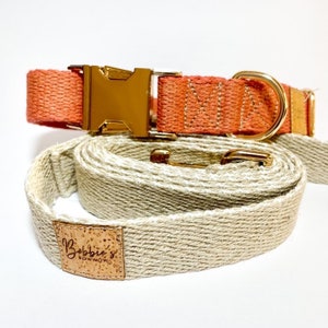 Hemp dog collar in Terracotta