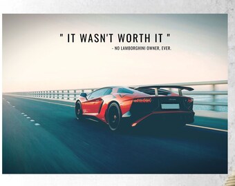 Lambo Canvas Painting: Modern Motivational Wall Art