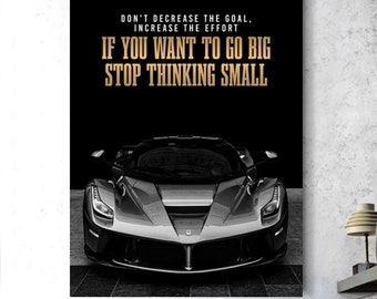 Luxury Car Canvas Art: Motivational Modern Wall Decor