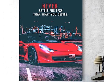 NEVER Settle For Less Than You Desire Canvas Painting || Motivating Modern Wall Art || MOTIVATION