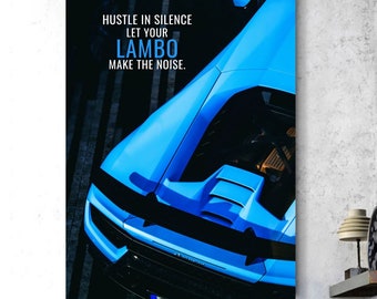Lambo Canvas Painting: Modern Motivational Wall Art