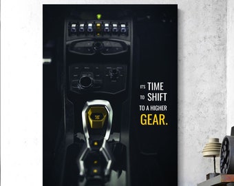 It's Time To Shift To A Higher Gear Canvas Painting || Motivating Modern Wall Art || MOTIVATION
