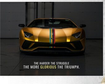 The Harder The Struggle The More Glorious The Triumph Canvas Painting || Motivating Modern Wall Art || MOTIVATION