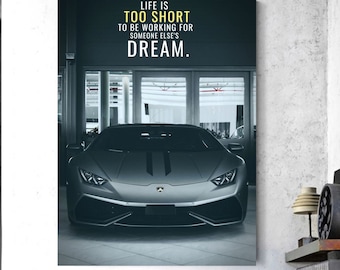 Luxury Car Canvas Art: Motivational Modern Wall Decor (Unframed)