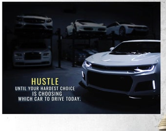 Luxury Car Canvas Art: Modern Motivational Wall Decor