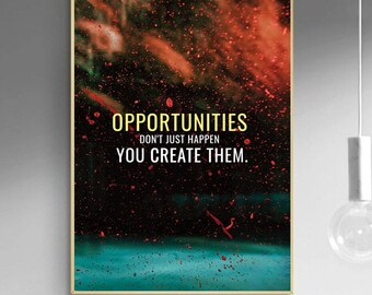 Inspirational Canvas Painting: Opportunities Motivational Wall Art