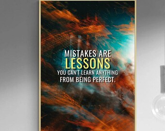 Mistakes Are LESSONS Canvas Painting || Motivating Modern Wall Art || MOTIVATION
