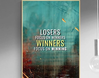 WINNERS Focus On Winning INSPIRATIONAL Canvas Painting || Motivating Modern Wall Art || MOTIVATION