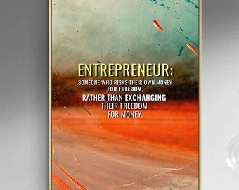 Entrepreneur Quote Canvas Painting: Motivational Modern Wall Art (Unframed)