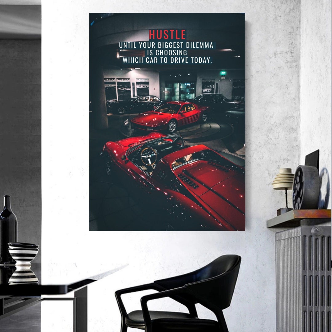 Luxury Car Canvas Painting: Modern Motivational Wall Art - Etsy