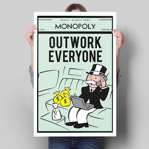 OUTWORK Everyone Monopoly Canvas Painting || Motivating Modern Wall Art || MOTIVATION