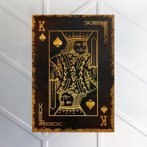 KING Playing Card POKER Cards Canvas Painting // Motivar el arte mural moderno // MOTIVACIÓN
