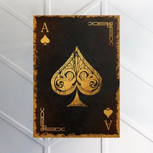 ACE Playing Card POKER Cards Canvas Painting // Motivar el arte mural moderno // MOTIVACIÓN