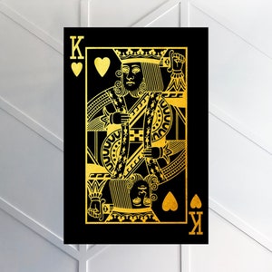 KING Playing Card POKER Cards Canvas Painting // Motivar el arte mural moderno // MOTIVACIÓN