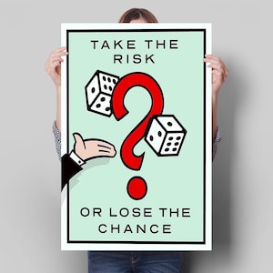 TAKE The Risk Or LOSE The Chance Monopoly Canvas Painting || Motivating Modern Wall Art || MOTIVATION