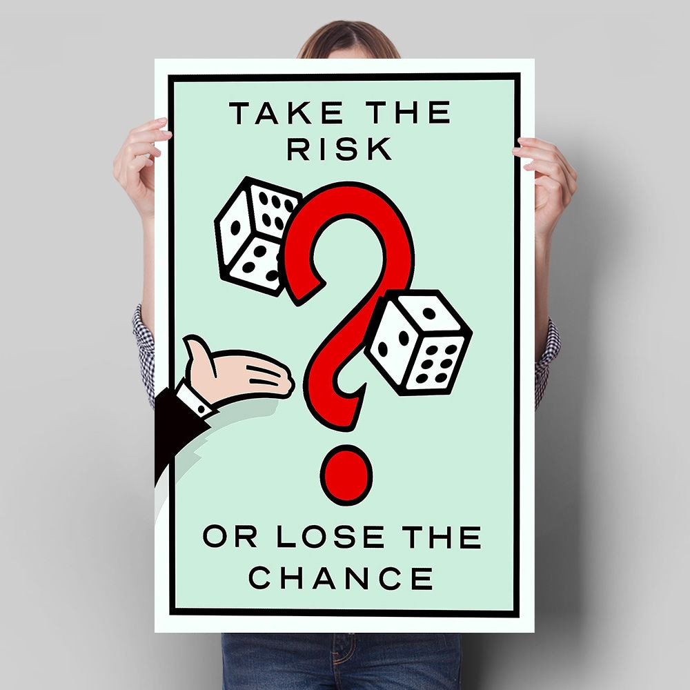 TAKE The Risk Or LOSE The Chance Monopoly Canvas Painting || Motivating Modern Wall Art || MOTIVATION