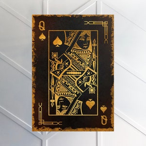 QUEEN Spielkarte POKER Karten Canvas Malerei || Motivierende moderne Wandkunst || MOTIVATION