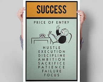 SUCCESS Price Of Entry Monopoly Canvas Painting || Motivating Modern Wall Art || MOTIVATION