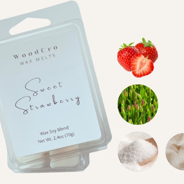 Strawberry Wax Melt Spring Fruity Scent Sweet Strawberry Soy Blend Wax Melt