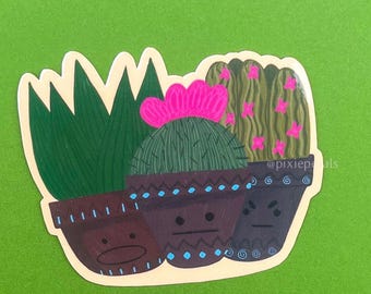 3 pegatinas de cactus