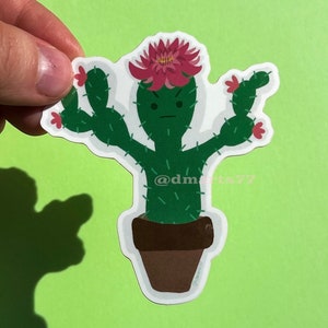 Adesivo con cactus arrabbiato