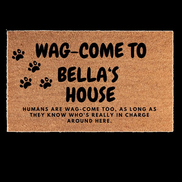 Welcome Mat for Dogs Best Friend, Dog-Door Mat, Personalized Dog Door Mat, CustomDog Door Mat, Mans Best Friend, DogLover Door Mat.