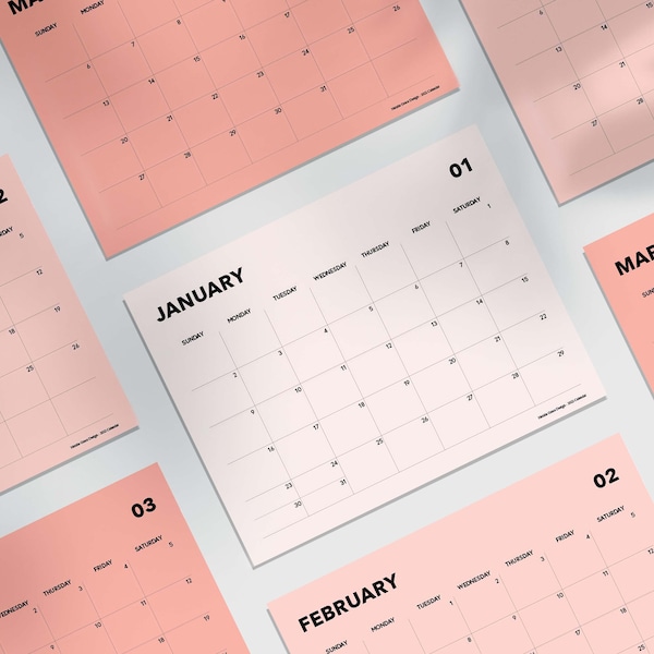 Pink 2024 Calendar Etsy