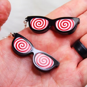 X-ray glasses earrings, retro glasses, hypnotizing glasses, acrylic earrings