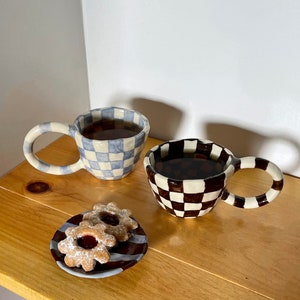 Lavender Checkered Mug